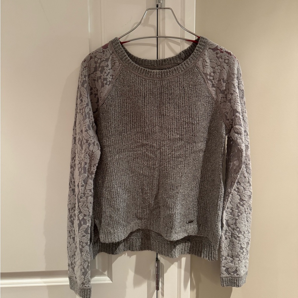 Abercombie & Fitch Women’s Sweater with Sheer Mesh Sleeves